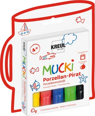 Obrázek produktu pro KREUL 27157 KREUL Porcelánová pastelka "MUCKI", sada 5 kusů Porcelánová pastelka "MUCKI", sada 5 kusů