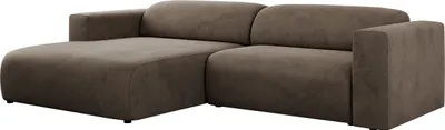 Produktbild von MKS MEBLE Ecksofa, Sofa L-Form, Wohnlandschaft L-Form, Modern Design Couch, Sofagarnitur, Couchgarnitur, Polsterecke - PASADENA -Braun Velvet - links seite