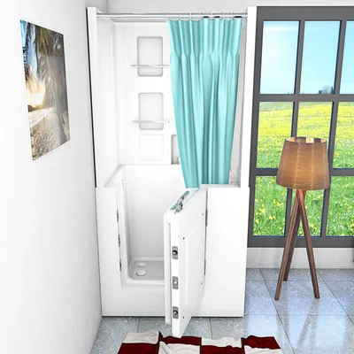 Produktbild von Seniorendusche und Sitzwanne Kombination Wanne mit Tür S02D-A-R 78x100x205cm
