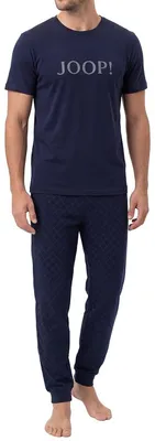 Produktbild von JOOP! Comfort Schlafanzug Set aus langer Hose und T-Shirt, Hose mit Gummibund und Bindeband, Elastisches Material für hohen Komfort