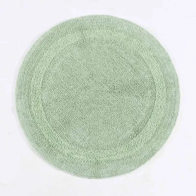 Produktbild von HOMESCAPES Runde Battematte salbeigrün 80 cm aus 100% Baumwolle
