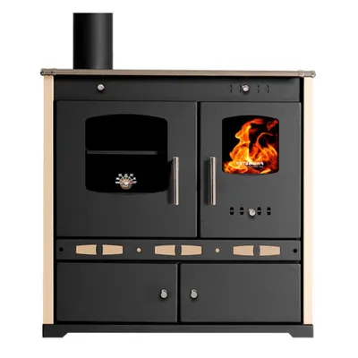 Produktbild von Kaminofen-Ofen-Holzofen-Küchenofen-Küchenhexe-Prometey-Perfect Eco Lux-linkem Abzug-Elfenbein-7.5kW