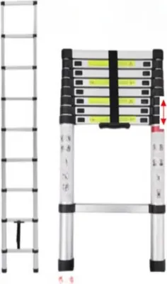 Produktbild von Teleskop-Loft Leader De– 260cm – Klappleiter aus Aluminium – Ausziehbare Leiter – Tragbar – EN131 – Max. Belastung 150kg