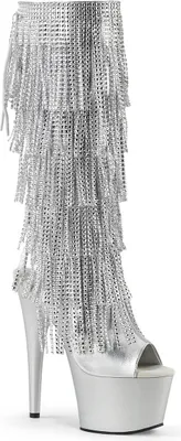 Produktbild von ADORE-2024RSF Damen Boots von Pleaser, Silber  , EU 42, US 12