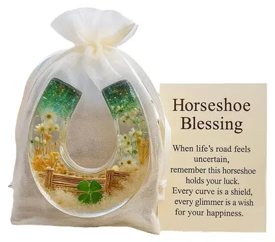 Produktbild von Hufeisen-Segensgeschenk für die Tasche mit positiver Karte, emotionaler Unterstützung, inspirierendem Hufeisen-Anhänger, Glücksbringer, Dekoration, Erinnerungsgeschenk