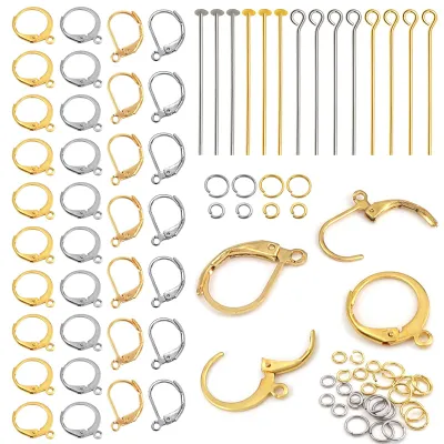 Produktbild von Ohrhaken Set - 220 Stück - Rosévergoldet und Silber - CLBF0252
