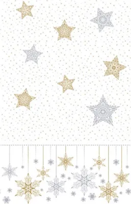 Produktbild von Duni Tischdecke Schneesterne weiß 138x220