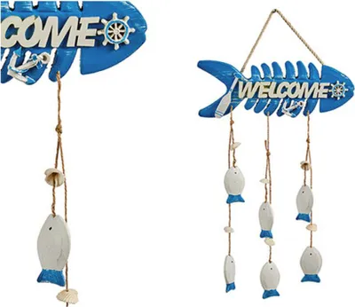 Produktbild von BigBuy Home S3604104 Fisch-Anhänger Dekoration Polyresin, Blau, 1 x 40 x 28 cm