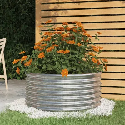 Produktbild von Möbel Pflanzkübel Verzinkter Stahl 80x80x36 cm Silber - Beete &3217