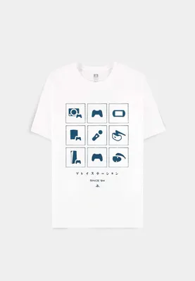 Produktbild von Playstation T-Shirt Herren Since '94 weiß Fan-Merch, Gaming 100% Baumwolle L