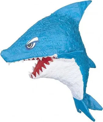 Productafbeelding van Amscan Piñata Haai Junior 50 Cm Papier Blauw/wit