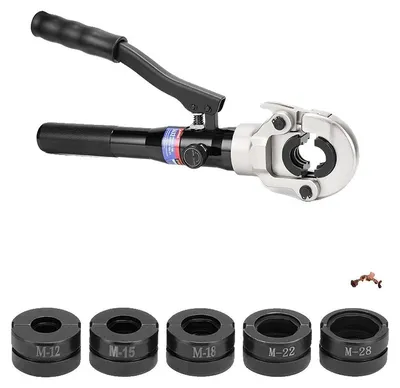 Productafbeelding van Hydraulische krimptang, handbediend, geschikt voor koper en roestvast staal, voor kabels met diameters van M12, 15, 18, 22 en 28 mm