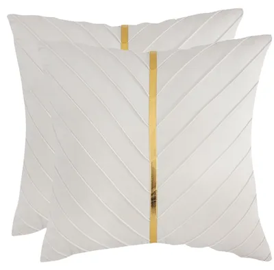 Image de Ensemble de 2 housses de coussin en velours, 40 x 40 cm