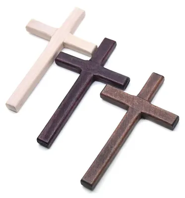 3 Holzkreuze, bronzefarben, Wandkreuz, katholisch, Jesus-Kreuz