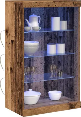 Image de vidaXL LED Sideboard Altholz 60.5 x 37 x 100 cm Holzwerkstoff