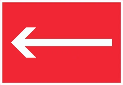 Produktbild von Richtungspfeil links Schild waagerecht weiss rot Pfeil A6 Rückseite selbstklebend