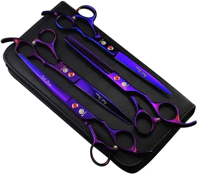 Produktbild von Professionelles 7" Haustierpflege-Scheren-Set mit Tasche
