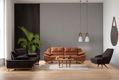 Image de Ensemble de canapés Canapé en tissu Trois places Fauteuil Marron JVmoebel
