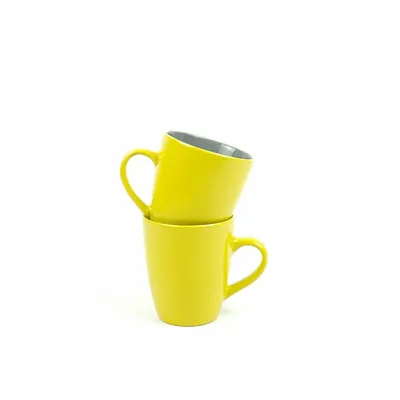 Image de MICHELINO Ensemble de 2 tasses à café - 300ml par tasse, élégant et pratique Jaune