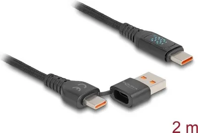 Produktbild von DELOCK USB 2.0 Daten u.Schnellladekabel USB Type-C+USB Steck