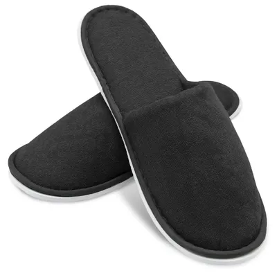 Produktbild von 10er Set Frottierslipper geschlossen, Universalgröße, schwarz