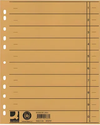 Obrázok produktu pre Q-Connect® KF02787 Deliace listy farebné priehľadné - A4 extra široké, žlté, 100 ks