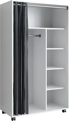 Produktbild von Kleiderschrank Vicco Doros Weiß 100 x 168 cm mit Rollen, Model 40633