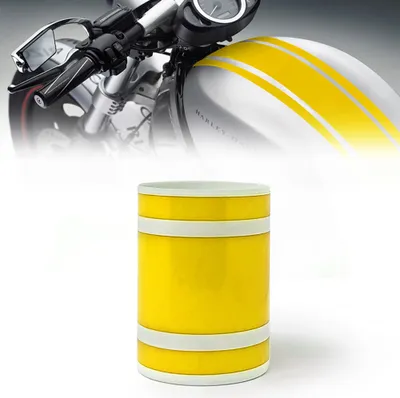 Image de Stripes bande adhésive pour moto 3 fils jaune 120 mm x 2 mt