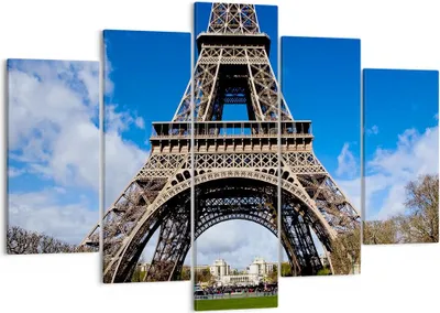 Produktbild von Bild auf Leinwand - Leinwandbild - Turm Paris Eiffle - 150x100cm - Wand Bild - Wanddeko - Leinwanddruck - Bilder - Kunstdruck - Wanddekoration - Leinwand bilder - Wandkunst - EA150x100-0154