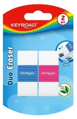 Imagen del producto de Gomas de borrar bicolor, 2 unidades, surtido de colores - Keyroad