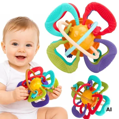 Image de Woopie Baby Anneau de dentition sensoriel pour bébés