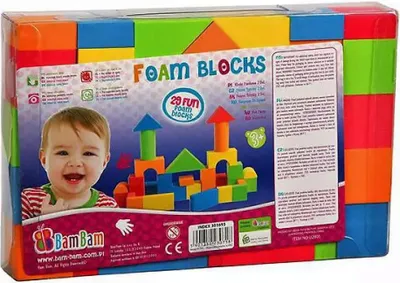 Image de Blocs de mousse, blocs de mousse colorés 29 pcs. 18m+ BamBam