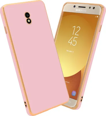 Produktbild von Cadorabo Schutzhülle für Samsung Galaxy J7 2017 Hülle in Rosa Handyhülle TPU Silikon Kameraschutz Etui Case