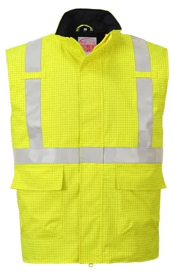 Productafbeelding van Portwest S776 Bizflame regenjas, veiligheidskleding, antistatisch en gevoerd, geel, maat L