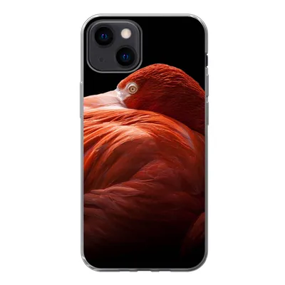 Produktbild von MuchoWow® Handyhülle Schutzhülle Hülle für iPhone 13 mini Flamingo - Federn - Rosa Silikon Softcase Handy Hülle - Softcase