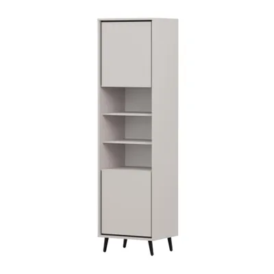 Produktbild von Vitrine FRESCO 2D, Vitrine mit Drehtür Wohnzimmer Vitrinenschrank Glasvitrine 50 cm Kaschmir/Kaschmir