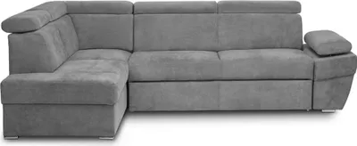 Obrázek produktu pro Konsimo Levá rohová pohovka s nastavitelnou opěrkou hlavy "RATLO", tmavě šedá, látka, moderní, 270x190cm