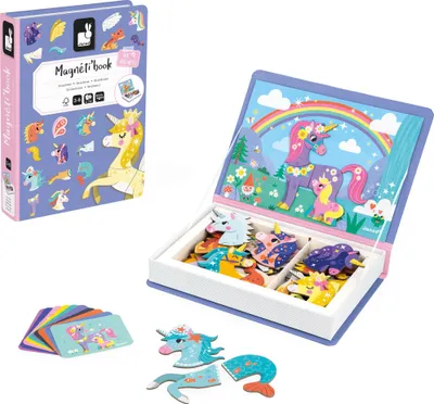 Immagine prodotto di Janod Magnetibook - Libro magnetico unicorno giocattolo educativo per bambini