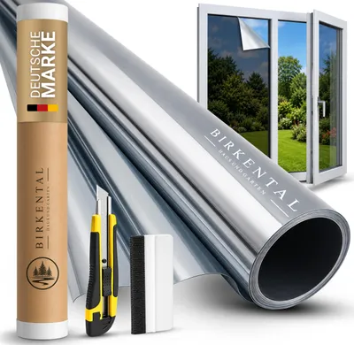 Produktbild von Sonnenschutzfolie Fensterfolie - 90 x 200 cm - Selbstklebend - Spiegelfolie - UV-Schutz