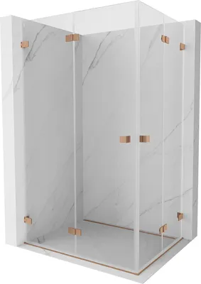 Immagine prodotto di Mexen Lunar-F Duo cabina doccia pieghevole 90 x 85 cm, trasparente, rame spazzolato - 836-090L-085P-65-00