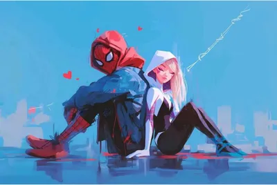 Produktbild von PAINTING BY NUMBERS MIT RAHMEN Marvel Miles Morales und Spider-Woman 50x40 cm
