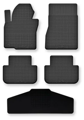 Productafbeelding van Rubberen automatten + tunnelmat voor BMW X5 F15 vanaf 2013 (SUV) – 5-delig, zwart, op maat – Wielganizator Semi-Universal