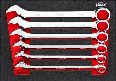 Zdjęcie produktu dla Zestaw kluczy nasadowych VIGOR V6640, 6-częściowy, 34, 36, 38, 41, 46, 50 mm