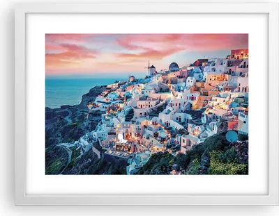 Produktbild von Gerahmtes Poster - Weißer Rahmen - Santorini Griechenland anzeigen - 40x30 cm - Wand Bild - Wanddeko - Wandbilder - Kunstposter - Wandposter - Bilderrahmen - Bilder - Kunstdruck - P2WAA40x30-4784