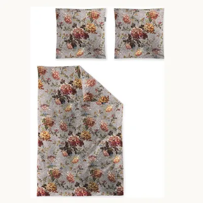 Zdjęcie produktu dla Irisette puszysty bawełniany zestaw pościeli Zobel 8552 szary 135 x 200 cm + 1 poszewka na poduszkę 80x80 cm