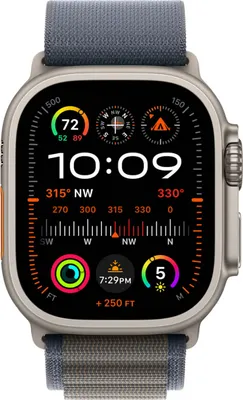 Immagine prodotto di Apple MT5L3ZM/A Cinturino Alpine Loop per Apple Watch 49 mm Poliestere Riciclato Titanio Blu
