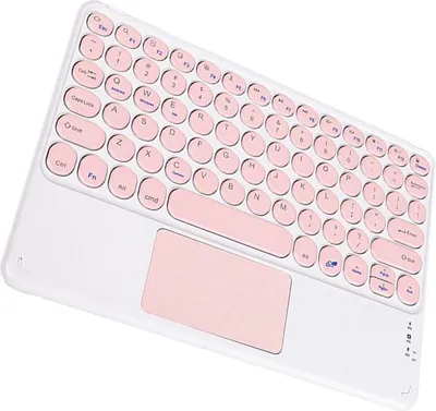 Produktbild von INF Bluetooth Tastatur mit runden Tasten und Touchpad - Für iPad, Tablets Rosa