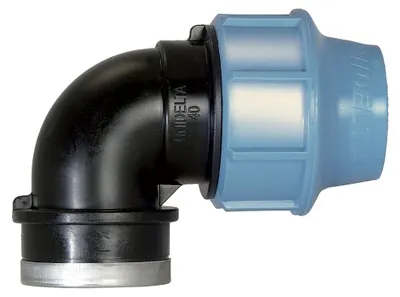 Produktbild von Ellenbogenbogen 90° mit weiblichem Anschluss, Durchmesser 63 x 2