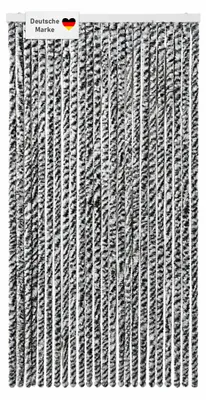 Produktbild von Flauschvorhang 100x200 cm schwarz-silber-weiß, Fliegenschutz, Türvorhang