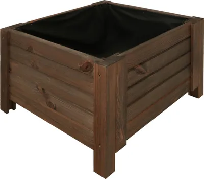 Immagine prodotto di KOTARBAU® Fioriera da Esterno in Legno di Pino 50 x 50 x 30 cm Marrone Vasi Rettangolari da Esterno Rialzata da Esterno con Tessuto Antierba